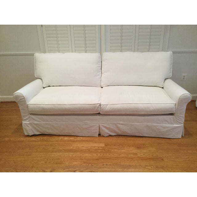 Crate & Barrel Harborside Slipcovered Full Sleeper Sofa Chairish