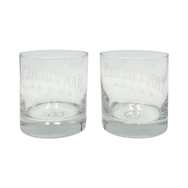 Pair of Nantucket Etched Rocks Cocktail Glasses For Sale - Image 12 of 12