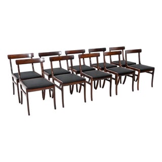 Vintage Danish Dining Chairs by Ole Wanscher, 1960, Set of 10 For Sale
