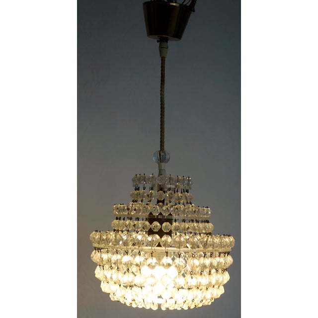Antique French Glass Bead Chandelier, 1930s For Sale - Image 11 of 12