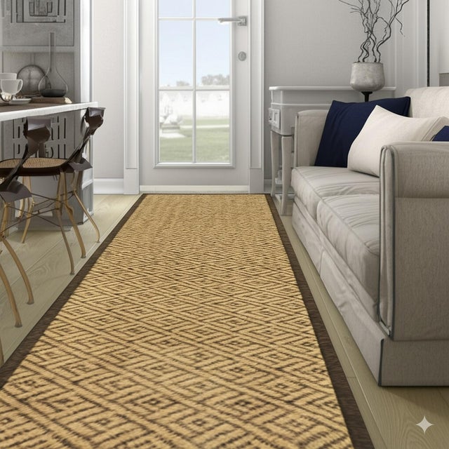 10x14 Sophisticated Nadia Beige Geometric Modern Hand Knotted Wool Carpet Rug For Sale In New York - Image 6 of 9