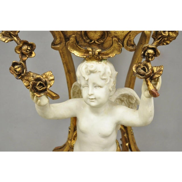 Vintage Italian Venetian Figural Cherub Putti Gold Gilt Resin Bookstand Lectern For Sale - Image 9 of 18
