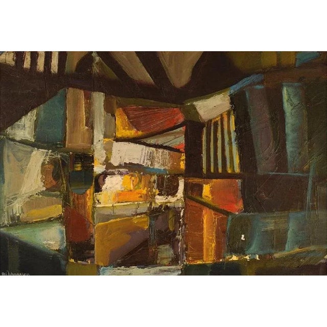 Alf Johansson, Abstract Composition, 1960s, Oil on Canvas For Sale - Image 8 of 8