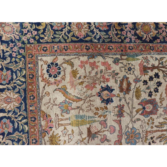 Antique Tabriz With All-Over Floral Sub-Geometric Design ...
