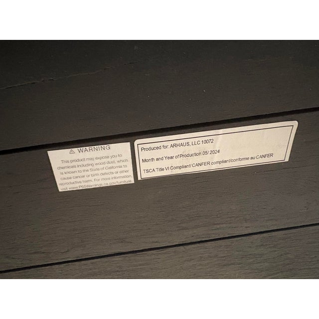 Arhaus Sculptural Two-Tone Coffee Table Organic Modern | Matte Black Top With Blonde Wood Legs For Sale - Image 15 of 18