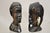 Vintage African Carved Ebony Wood Male and Female Bust Statue Sculptures- Set of 2 For Sale - Image 10 of 10