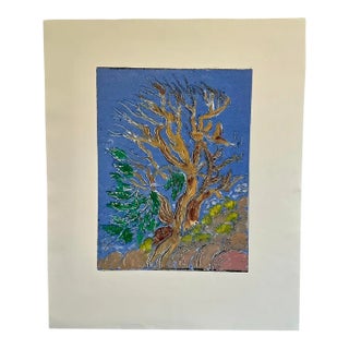 Vintage Arnold Grossman Monoprint - Ancient Bristlecone Pine Tree, C. 1970s For Sale
