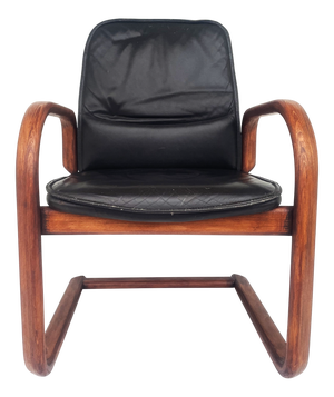 Mid-Century Bentwood Chair in Leather, 1950s