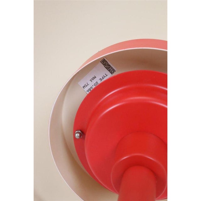 Red Vintage Danish Table Lamp from Lyskær Belysning, 1970s For Sale - Image 8 of 17