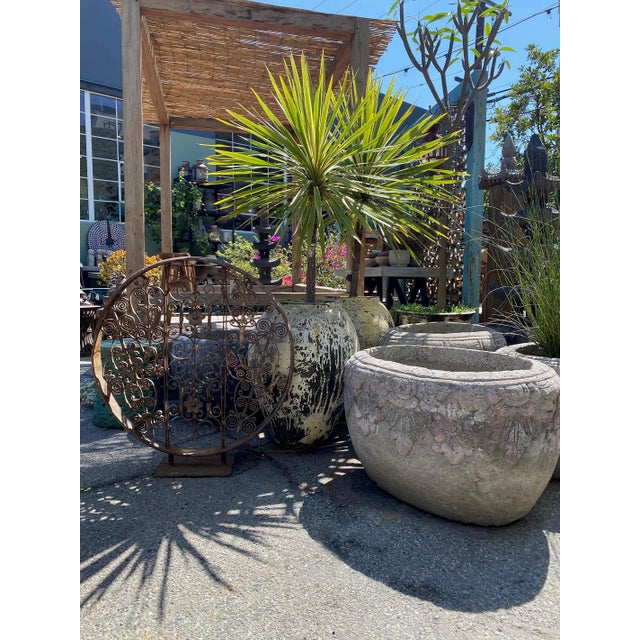 Vintage Stone Carved Planter Pot For Sale - Image 4 of 4