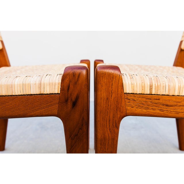 Hans Wegner Ch 31 Teak & Rattan Dining Chairs, Danish Mid Century Modern For Sale - Image 9 of 16
