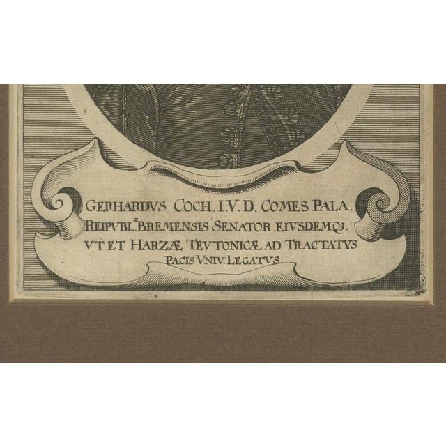 Gerhard Coch, Peace of Westphalia & Hanseatic Diplomat Portrait, 1652, Engraving For Sale - Image 4 of 10