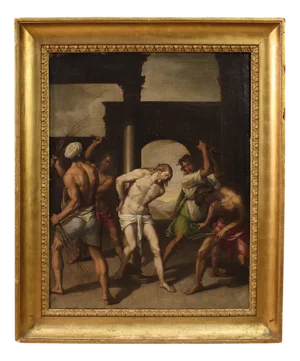 Italian Artist, Flagellation of Christ, 1630, Oil on Canvas, Framed