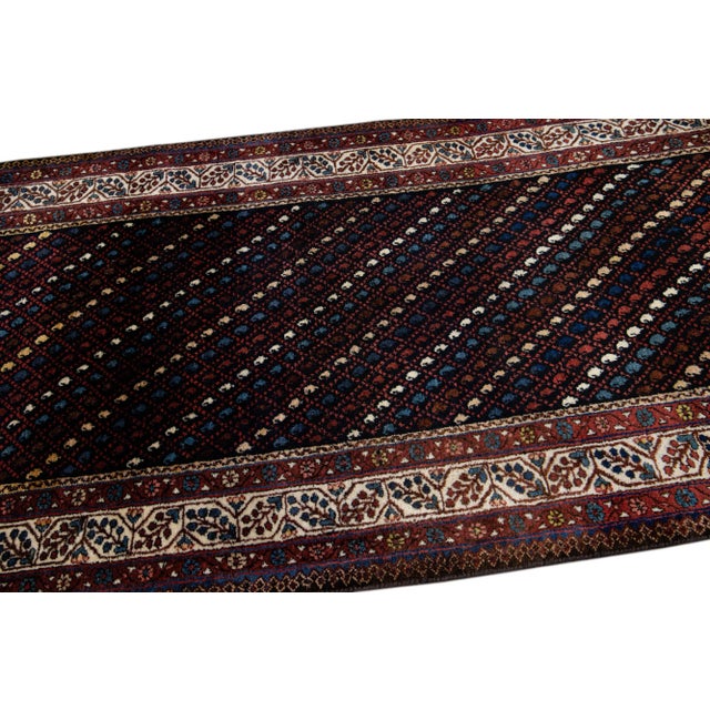 1930s Multicolor Vintage Kurd Handmade Geometric Designed Wool Runner For Sale - Image 5 of 11