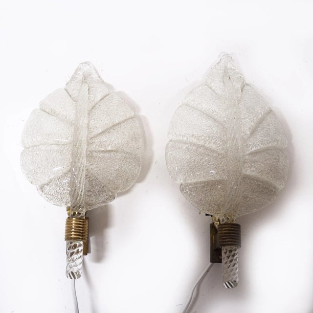 Murano Glass Sconces attributed to Barovier E Toso, 1960s, Set of 2 For Sale - Image 9 of 13