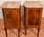 1900 Antique French Louis XV Walnut Inlay & Marble Top Pair Nightstands / Bedside Tables For Sale - Image 16 of 17