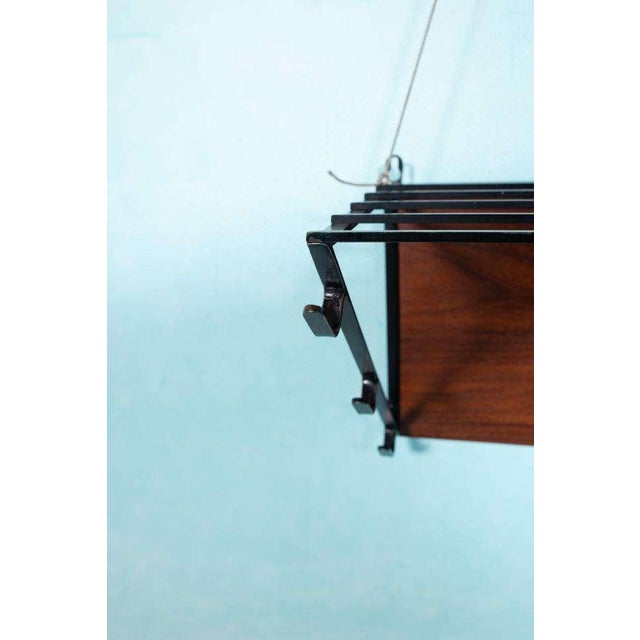 Mid-Century Modern Mid-Century Coat Rack in Teak & Black Metal For Sale - Image 3 of 10