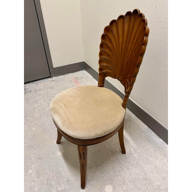 Art Deco Vintage 1950s Venetian Carved Shell Grotto Chair For Sale - Image 3 of 12