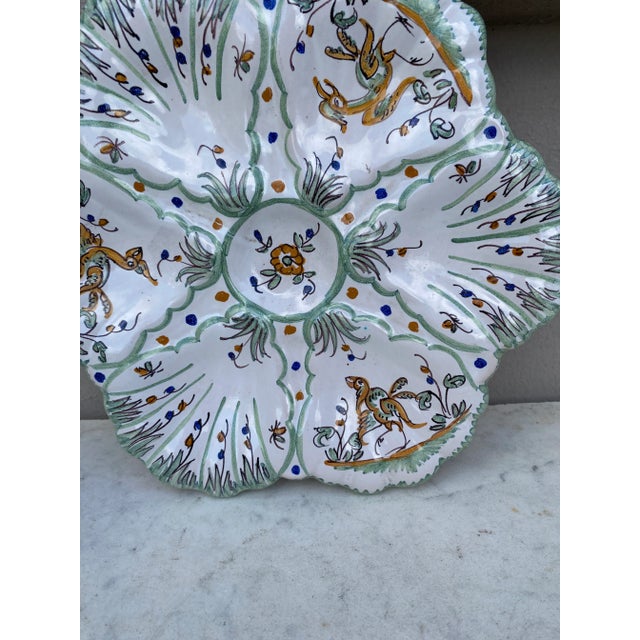 French French Faience Oyster Plate Moustiers Style, Circa 1940 For Sale - Image 3 of 5