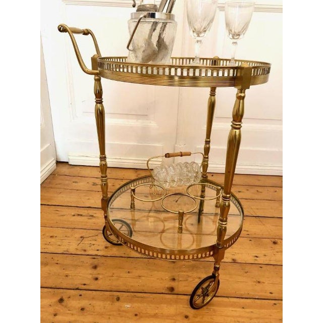 Vintage Brass Serving Trolley, 1950s, in Very Good conditions. Designed 1950 to 1959