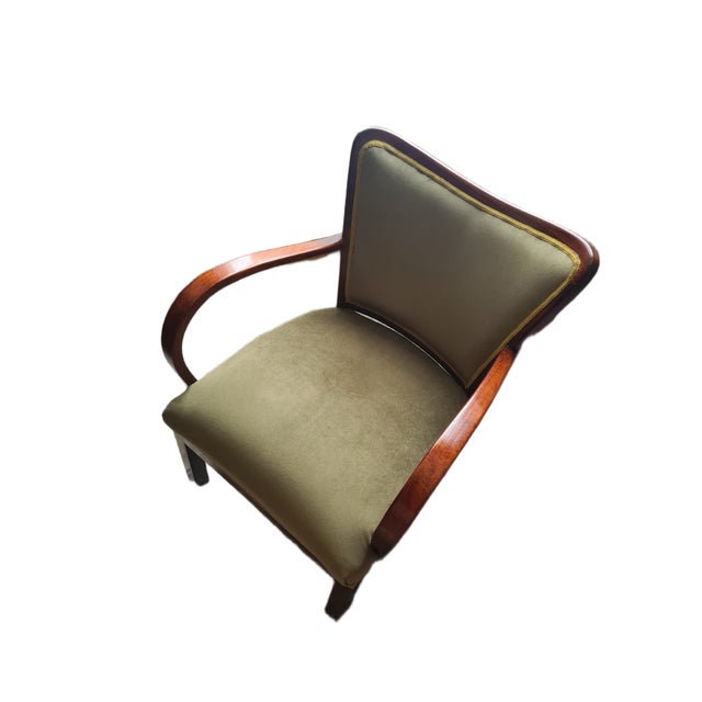 1930s Polish Art Deco Beech Armchair, 1930s For Sale - Image 5 of 11