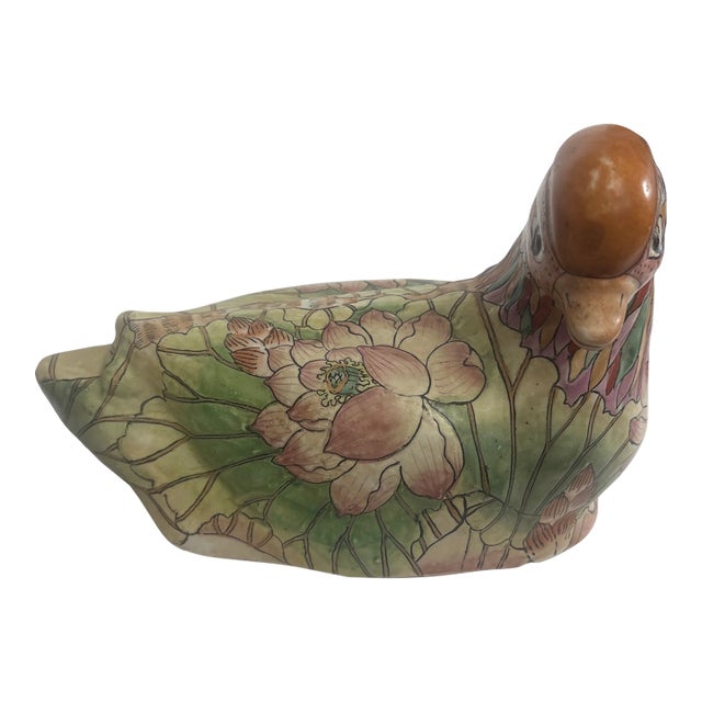 Chinese Famille Rose Porcelain Duck Circa 1970’s For Sale