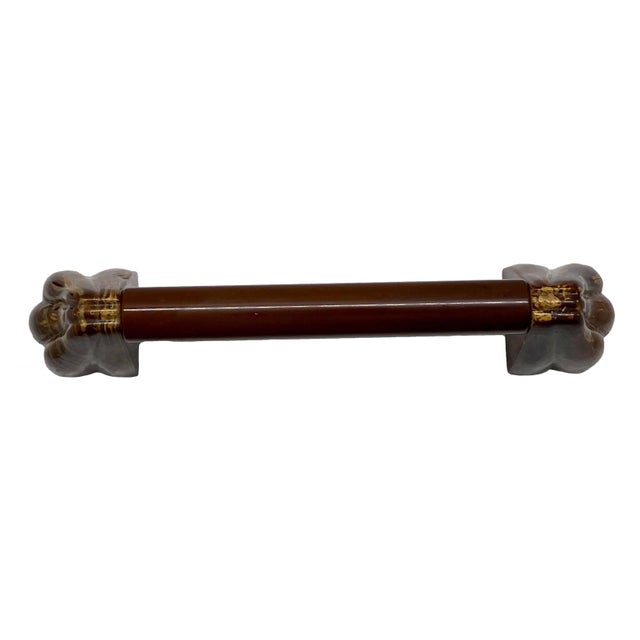 1940s Plastic Brown Marbled Cabinet Handle For Sale - Image 4 of 6