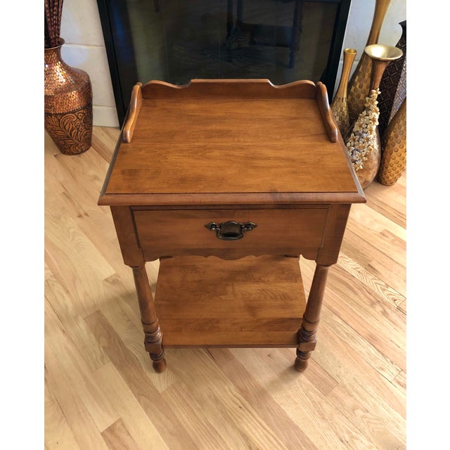 Vintage “Young Republic Group” Solid Hard Rock Maple Chairside Table by