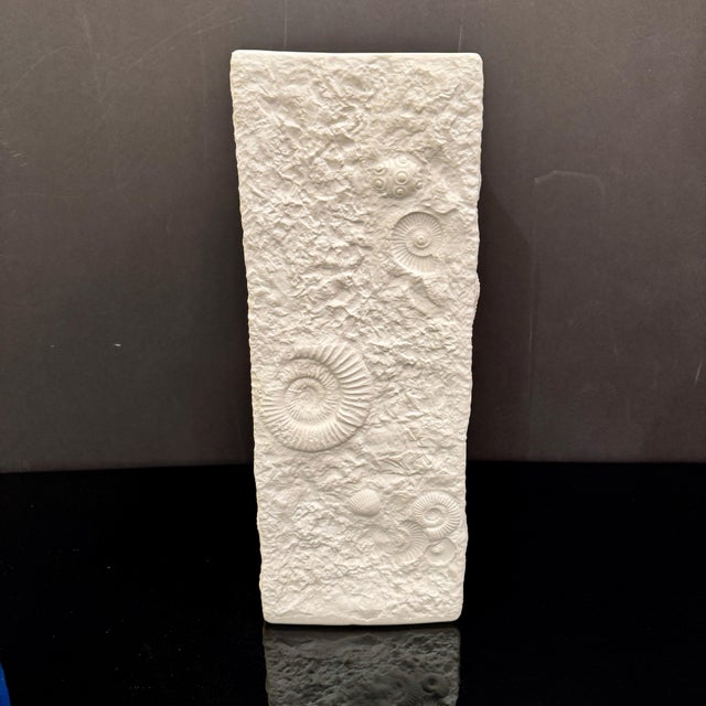 This stunning Kaiser Porcelain Bisque Vase captures the beauty of the sea with delicate ammonite fossil motifs, elegantly...