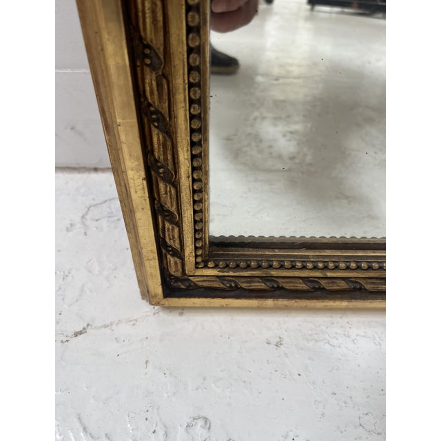 Louis XVI Style Console and Interior Mirror in Gilded Wood, Set of 2 For Sale - Image 9 of 18