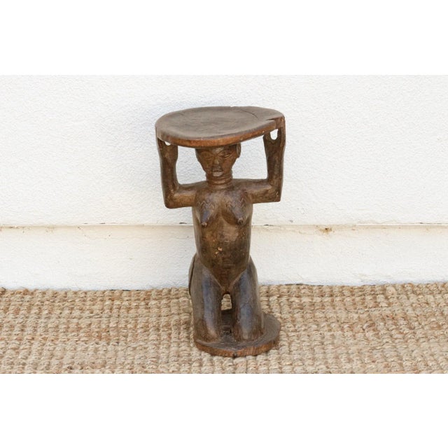 Antique African Figural Luba's Stool For Sale - Image 4 of 10
