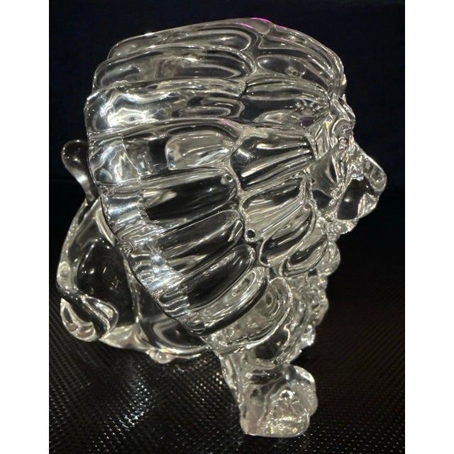 Vintage Fm Konstglas Ronneby Sweden Lead Crystal Lion Figurine 5.5” Art Glass Paperweight For Sale In Detroit - Image 6 of 10