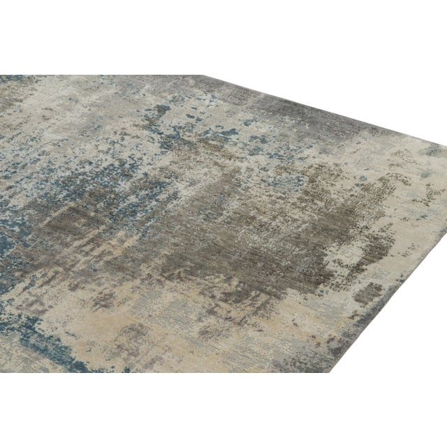 2010s Rug & Kilim’s Abstract Rug in Silver-Gray and Blue All Over Pattern For Sale - Image 5 of 7