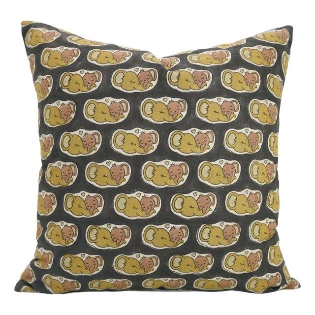 Premium Linen Cushion Cover 18x18 Inch– Vibrant Floral Patterns- Elephant For Sale