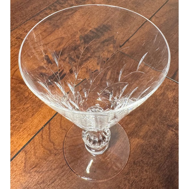 Traditional Mid 20th Century Duncan & Miller “Willow” Crystal Wine Glasses - Set of 8 For Sale - Image 3 of 8