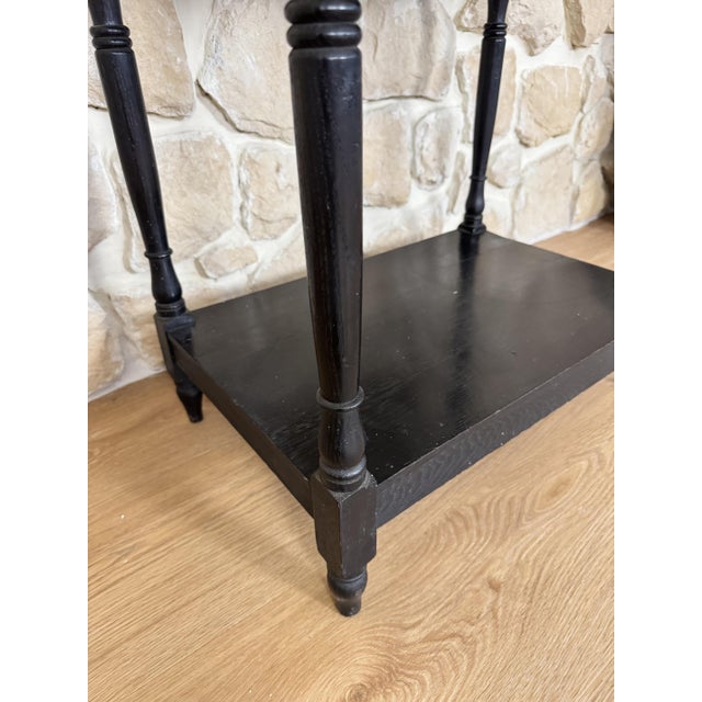 19th Century Antique Gothic Ebonised Carved Lowboy Hallway Console Table, 1890s For Sale - Image 5 of 9
