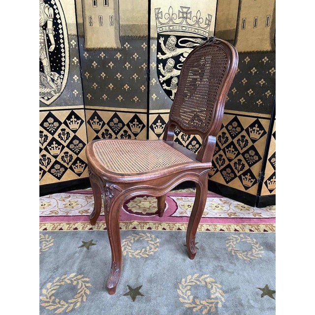 Louis XV Walnut and Caning Chairs, Set of 4 For Sale - Image 6 of 8