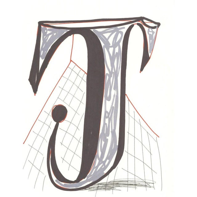 David Hockney, J from Hockneys Alphabet, Lithograph, Framed For Sale - Image 4 of 4