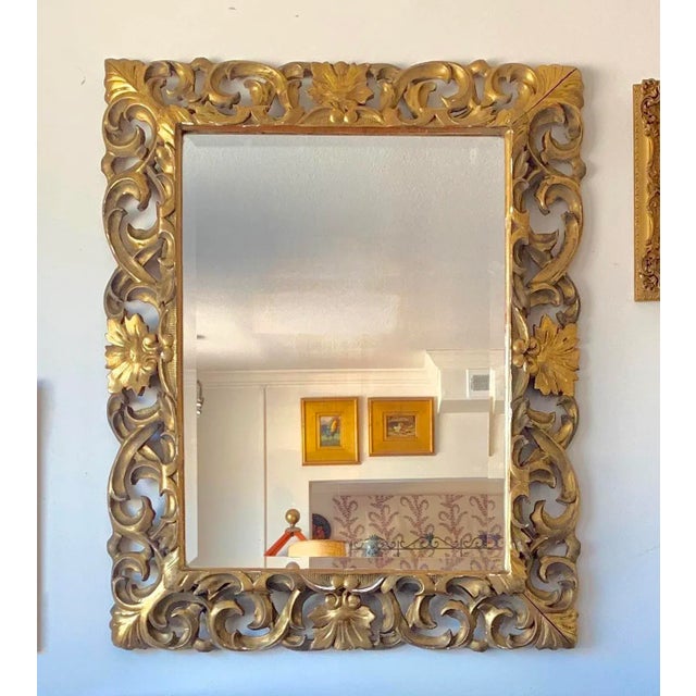 Metal Antique Italian Gold Framed Mirror For Sale - Image 7 of 7