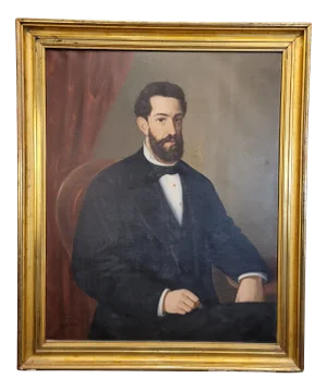 Blas González García-Valladolid, Male Portrait, 1878, Oil on Canvas, Framed