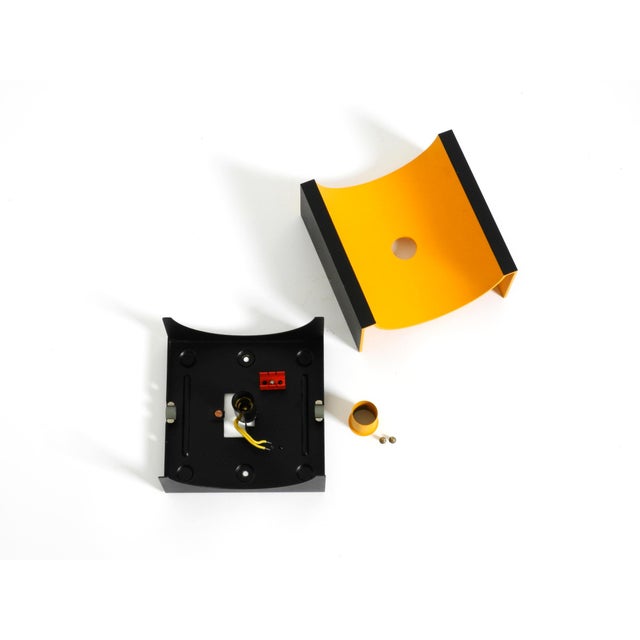 Space Age Metal Wall Lamps in Yellow and Black by Klaus Hempel for Kaiser Leuchten, 1960s, Set of 2 For Sale - Image 13 of 18