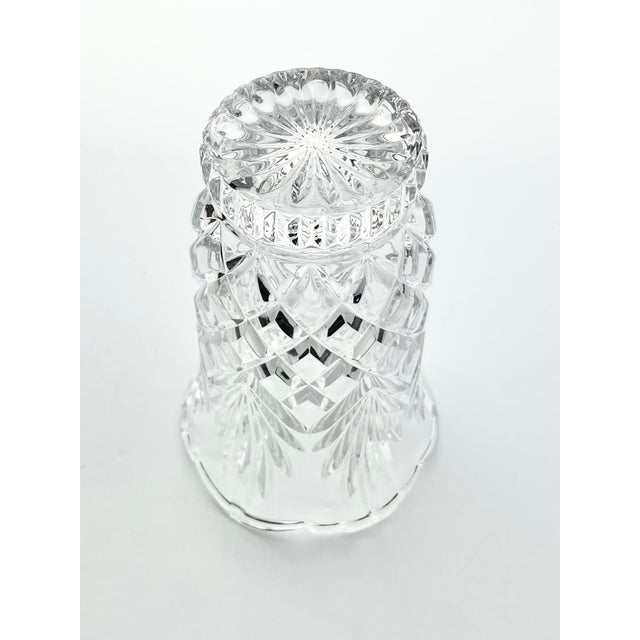 Glass Vintage Tulip Flared Scalloped Footed Crystal Vase For Sale - Image 7 of 7