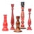 Multi-Toned Red Wooden Candle Holder Curation - Group of 5 For Sale
