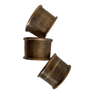 Set of 3 Vintage Brass Napkin Rings