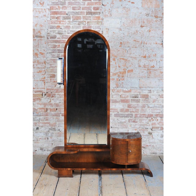 Brown Czech Art Deco Dressing Mirror in Walnut, 1930s For Sale - Image 8 of 15