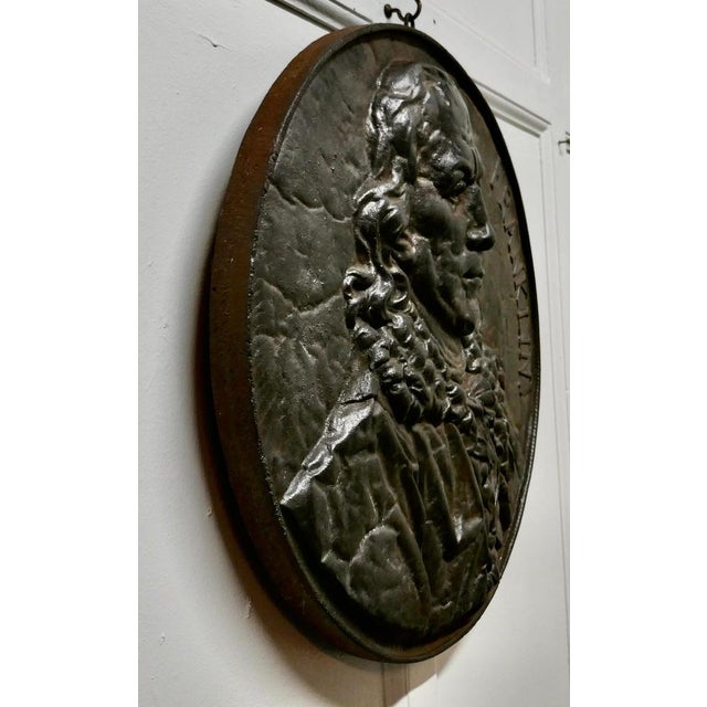 19th century cast iron bust portrait plaque of benjamin franklin cast iron bust portrait plaque of benjamin franklin one...