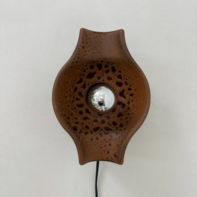 Brown Vintage Ceramic Wall Lamp by Cari Zalloni, 1970s For Sale - Image 8 of 18