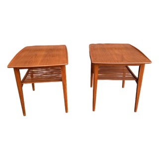 Vintage Danish Modern Matching Pair of Teak Side Tables by Tove and Edvard Kindt-Larsen for France and Son For Sale