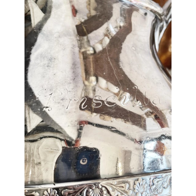 Traditional Early 1900s Antique Silver Water Pitcher From Fall River Line Steamship Priscilla For Sale - Image 3 of 10