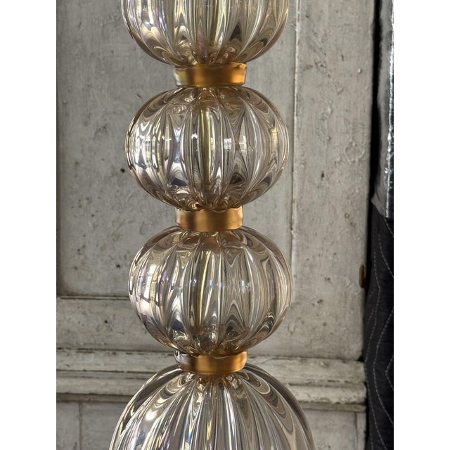 Glass Modern Murano Opalescent Bubble Lamps - a Pair For Sale - Image 7 of 10